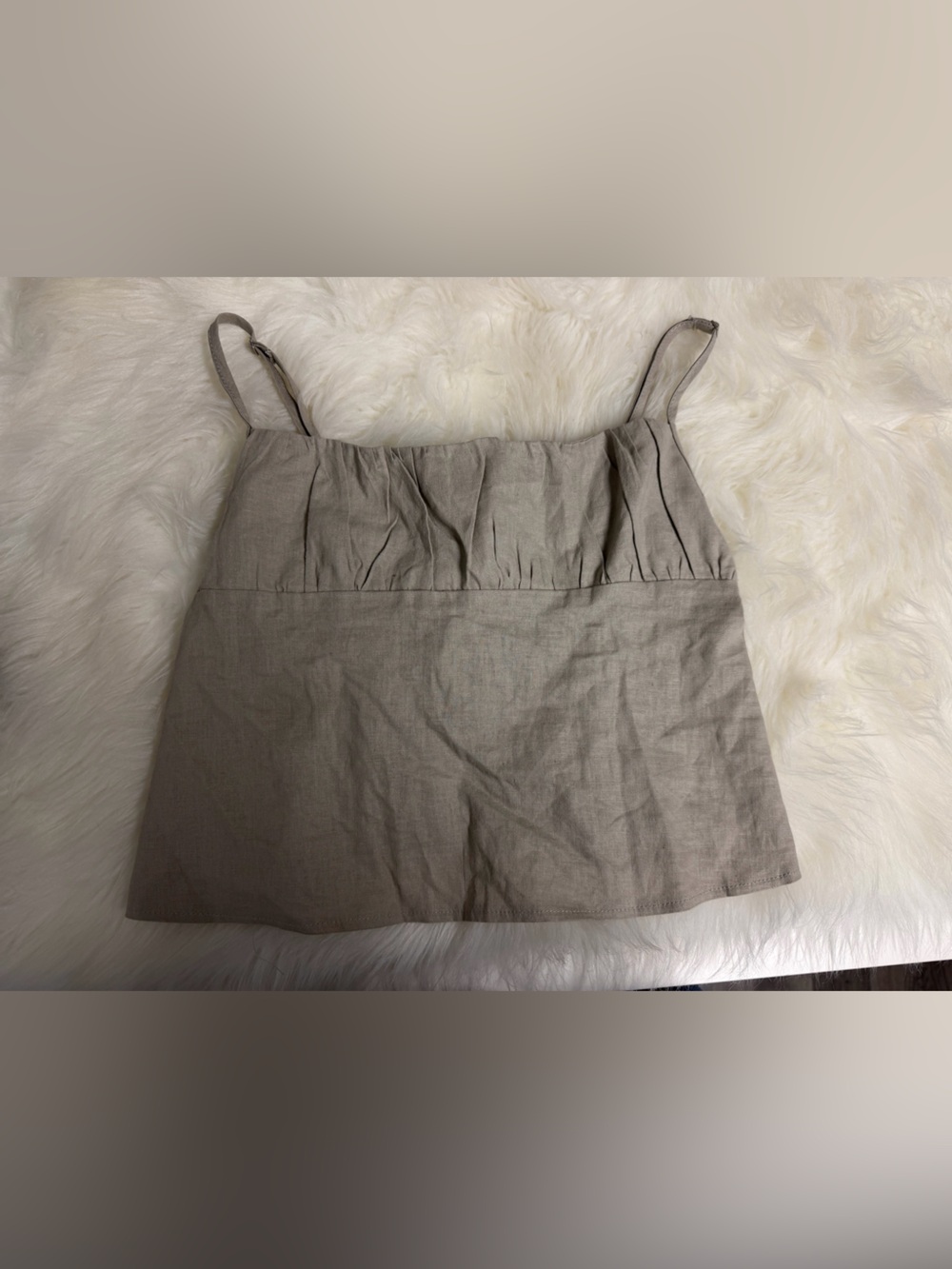 Linen Look Open Back Top - Picture 2 of 4